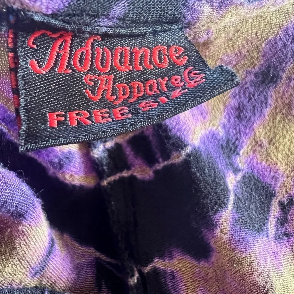 Advance Apparels Medium Vibrant Tie Dye Blouse Crochet Artsy Colorful - Picture 7 of 9